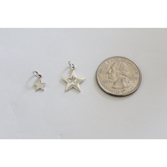 Sterling Silver Mother Daughter Star Charm, Mother Daughter Necklace Set - Picture 3 of 5